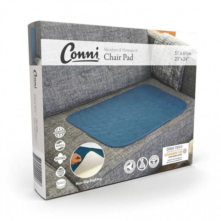 Large Conni Chair Pad in Manchester fabric, featuring a soft, comfortable design suitable for various chair styles.
