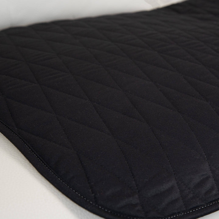Black Staydry Manchester chair pad by Stay Dry Products with detailed stitching and comfortable cushioning.