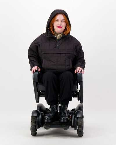 Christina Stephens- Elly Universal Adaptive Puffer Jacket for Wheelchair Users Black