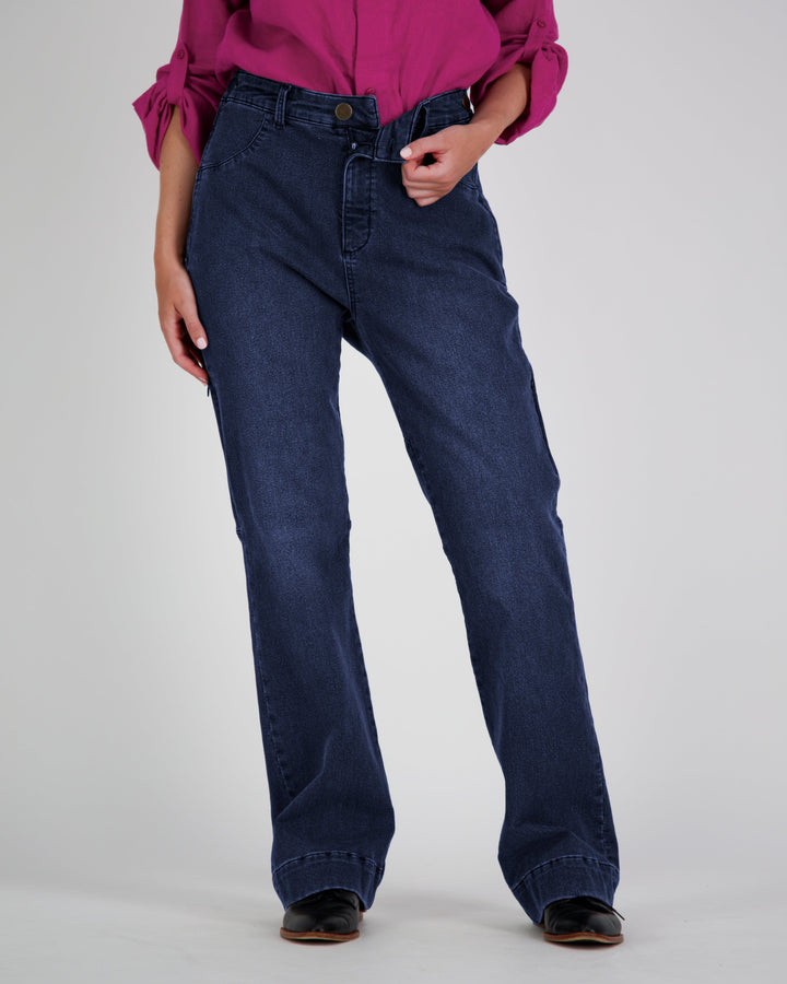 Annie Seated Jeans for Female Wheelchair Users - Blue 2 & 3 Access Points - Christina Stephens