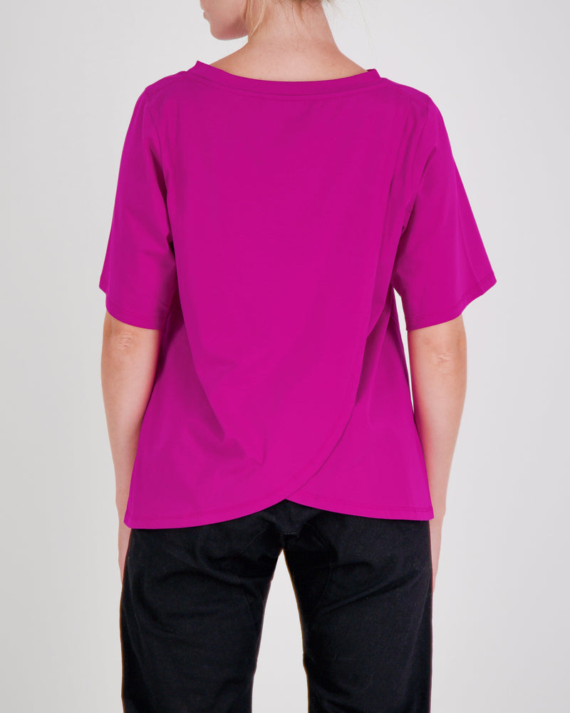 Christina Stephens- Lilli Leaf Back T-Shirt Stain and Spill Resistant for Dexterity Support - Berry Burst