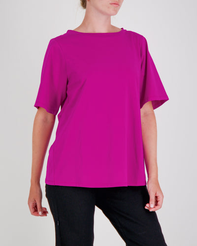 Christina Stephens- Lilli Leaf Back T-Shirt Stain and Spill Resistant for Dexterity Support - Berry Burst