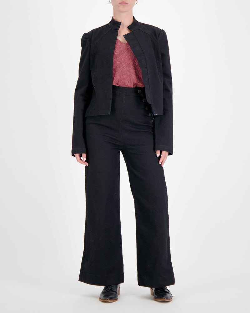 Christina Stephens- Paula Cropped Magnetic Jacket for Dexterity Support - Black