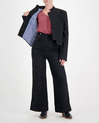Christina Stephens- Paula Cropped Magnetic Jacket for Dexterity Support - Black