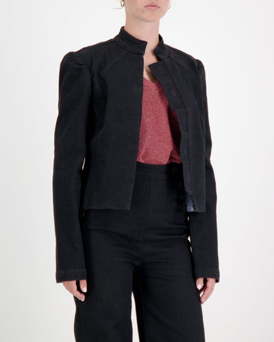 Christina Stephens- Paula Cropped Magnetic Jacket for Dexterity Support - Black
