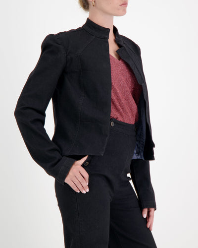 Christina Stephens- Paula Cropped Magnetic Jacket for Dexterity Support - Black
