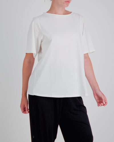 Christina Stephens- Lilli Leaf Back T-Shirt Stain and Spill Resistant for Dexterity Support - White