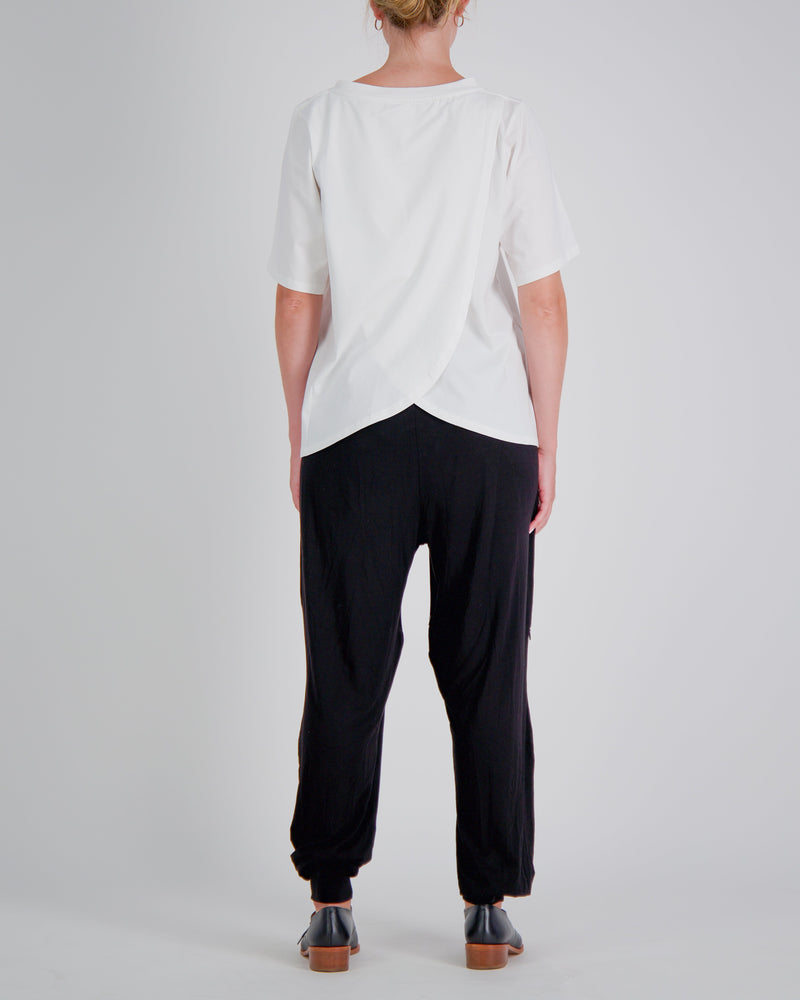 Christina Stephens- Lilli Leaf Back T-Shirt Stain and Spill Resistant for Dexterity Support - White