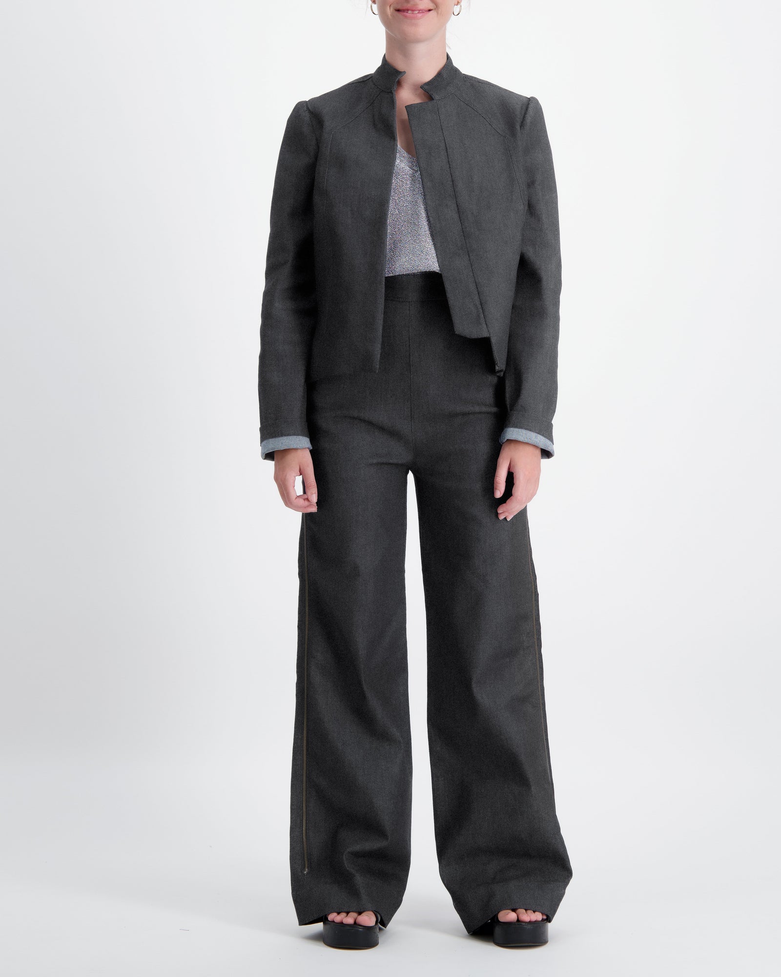 Paula Cropped Magnetic Jacket for Dexterity Support - Black - Christina Stephens