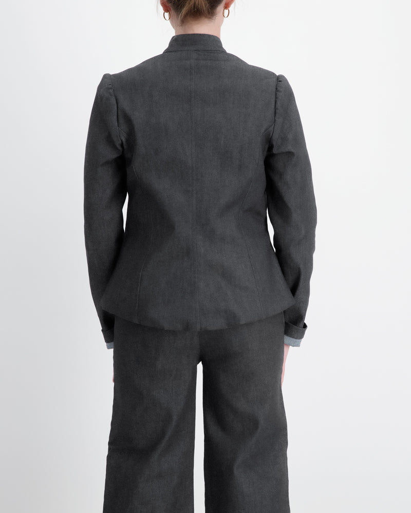 Christina Stephens- Paula Cropped Magnetic Jacket for Dexterity Support - Gray