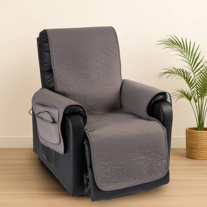 Large Conni Manchester recliner pad in charcoal fabric, designed for comfortable seating and easy to install.