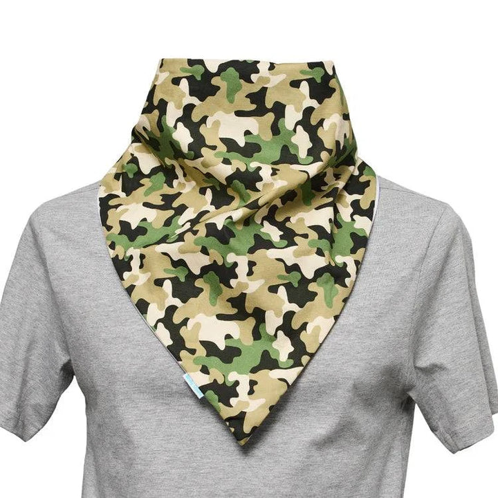 Camouflage Brolly Bandana waterproof and absorbent adaptive clothing accessory from Brolly Sheets, designed for adult wear.