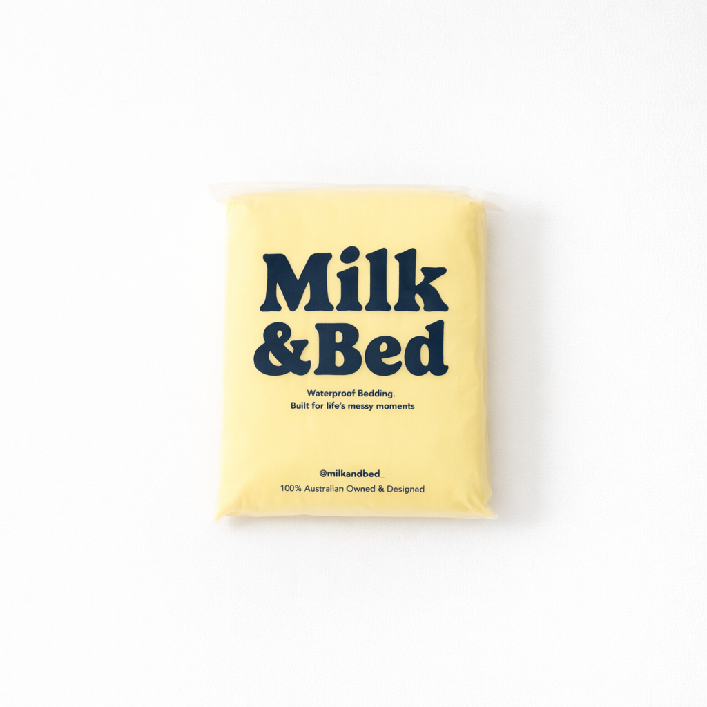 Milk &amp; Bed Waterproof Fitted Sheet – Lemon | Bassinet