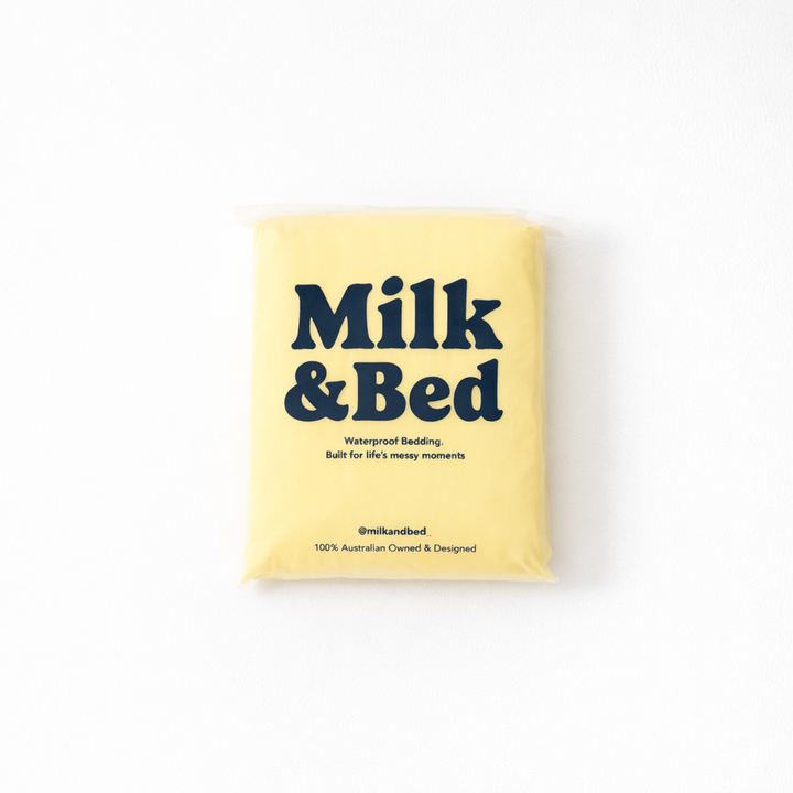 Milk &amp; Bed Waterproof Fitted Sheet – Lemon | Cot
