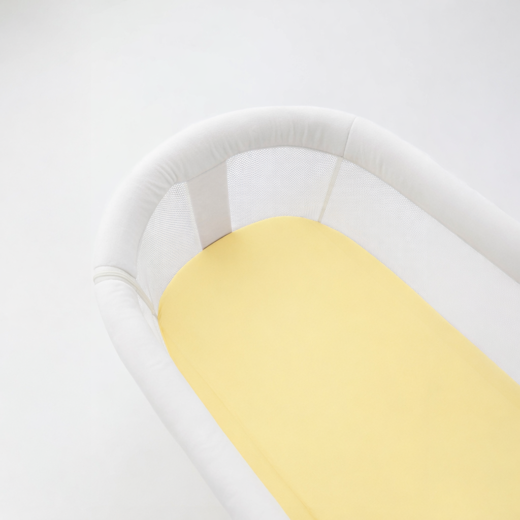 Milk &amp; Bed Waterproof Fitted Sheet – Lemon | Bassinet