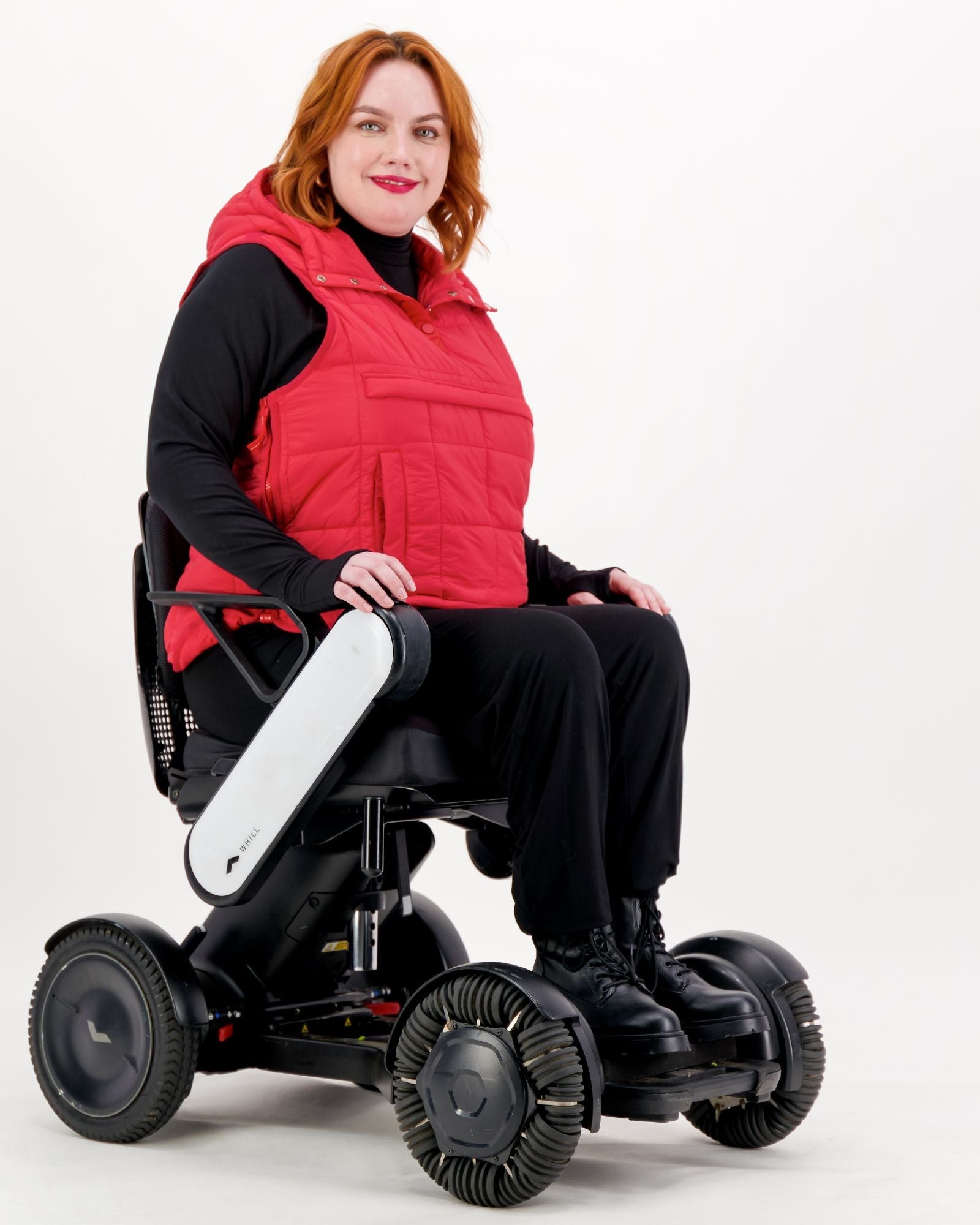 Matt Gender Neutral Adaptive Puffer Vest Universal Design for Wheelchair Users - Red - Christina Stephens