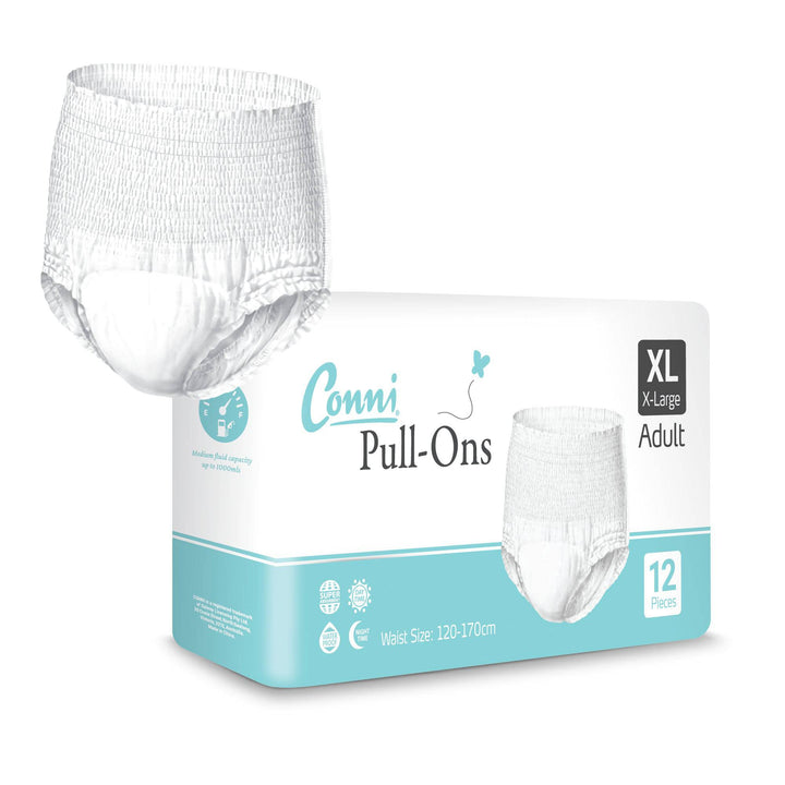 Conni Pull-Ons in size XLarge, featuring a comfortable design for continence support, displayed on a neutral background.