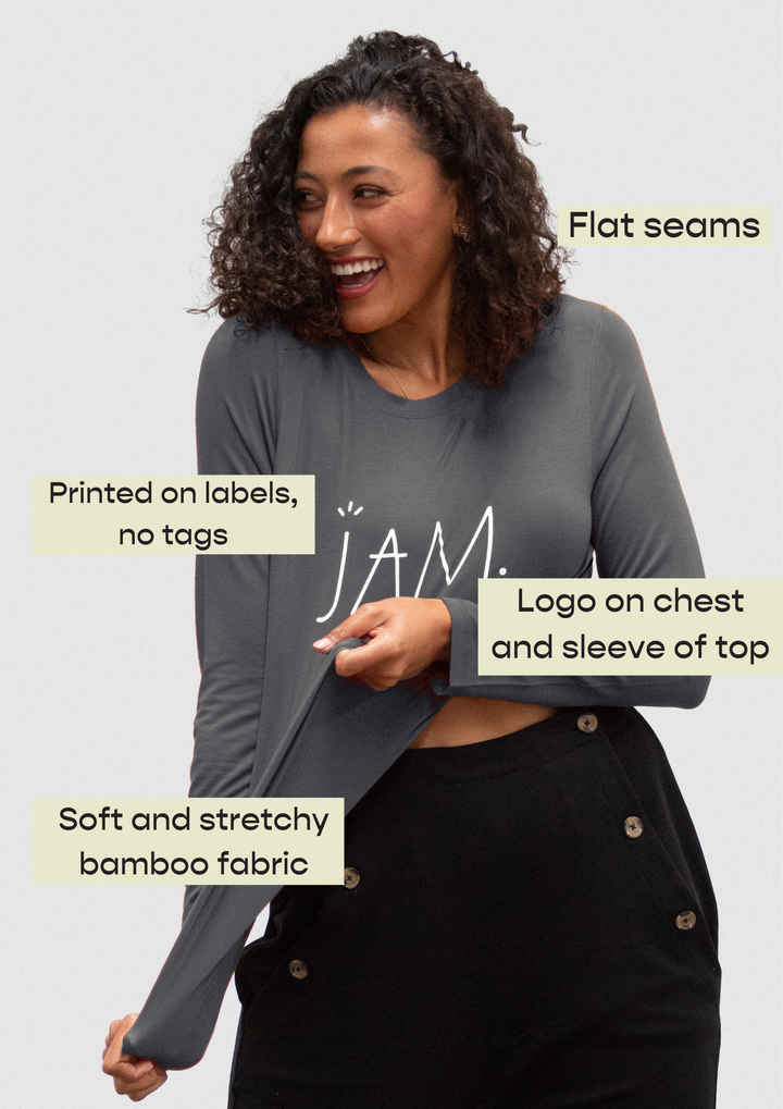 JAM the Label original long sleeve clothing, featuring a stylish design with comfortable fit and modern look.