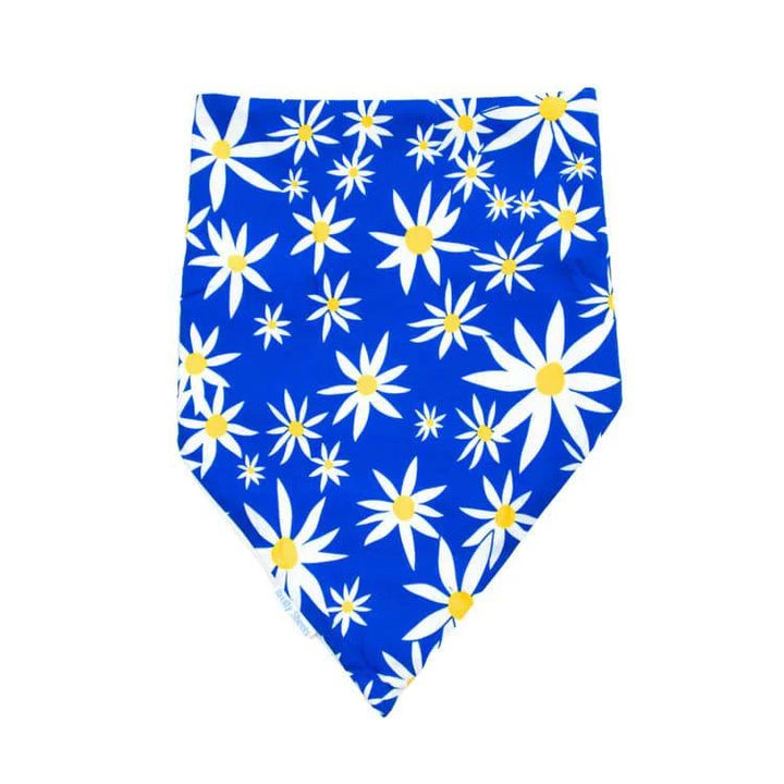 Child wearing a Daisy-themed Brolly Cotton Bandana by Incare Supports, adaptive clothing for comfortable, stylish headwear.