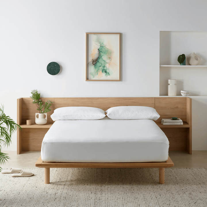 Staydry Duratherme waterproof mattress protector on a mattress, made by Stay Dry Products for protection and comfort.