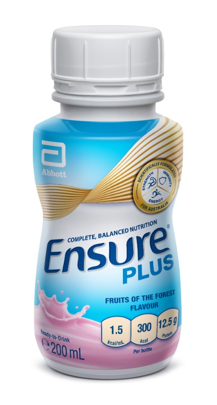Ensure Plus nutrition bottle with Abbott logo on a white background