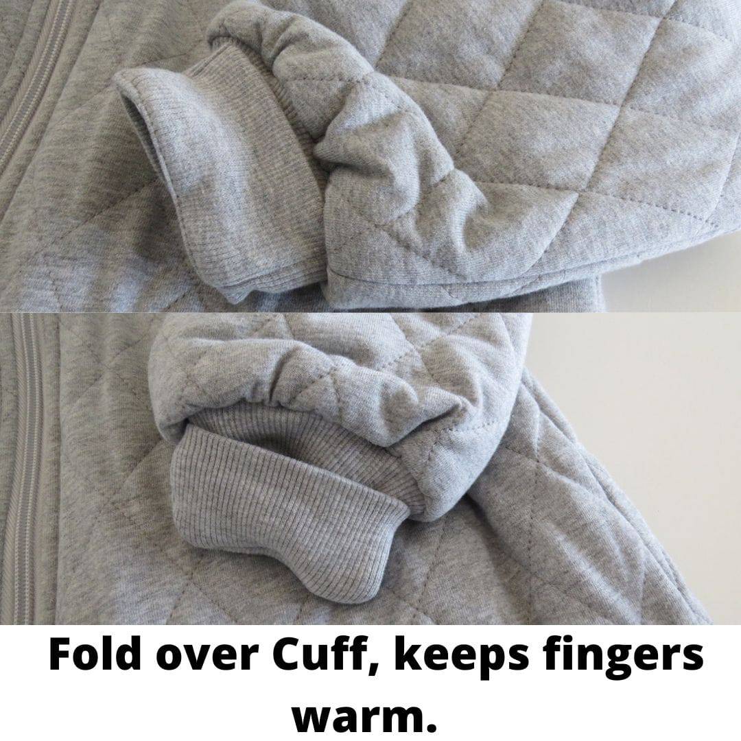 Fold-over cuff of Snuggle Bags by Ellie adaptive sleeping bag in soft fabric, showcasing cozy design and functionality.