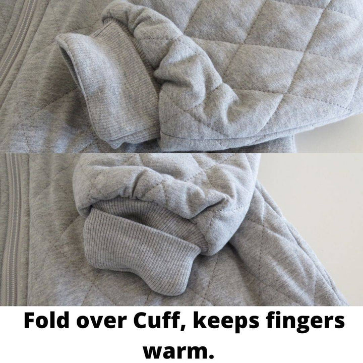 Fold-over cuff of Snuggle Bags by Ellie adaptive sleeping bag in soft fabric, showcasing cozy design and functionality.
