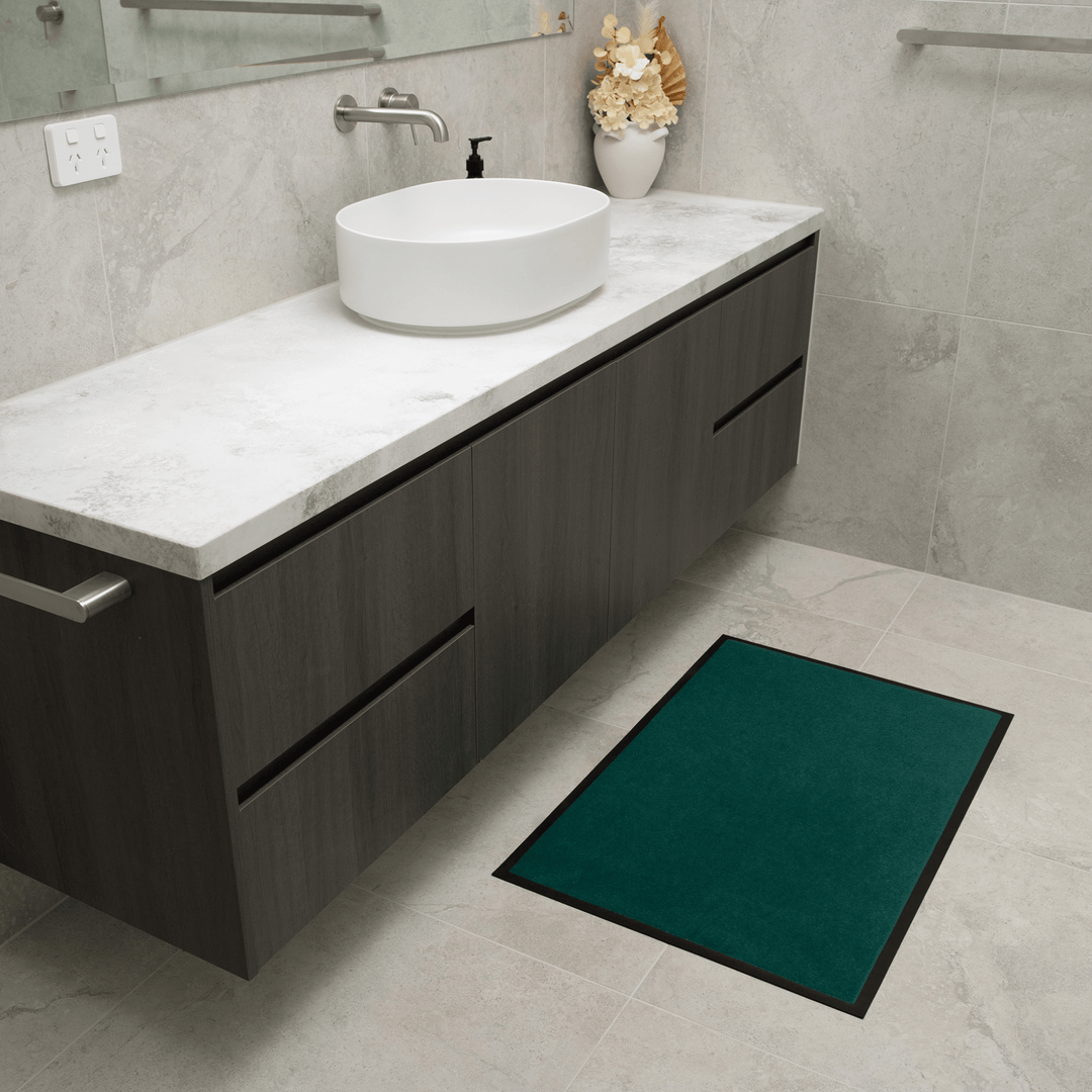 Green Manchester floor mat by Stay Dry Products, absorbent Staydry Absorbent Floor Mat for moisture control and protection.
