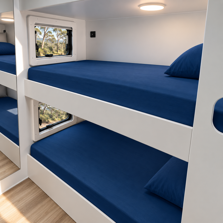 Milk &amp; Bed Waterproof Fitted Sheet | Caravan Bunk | Swell