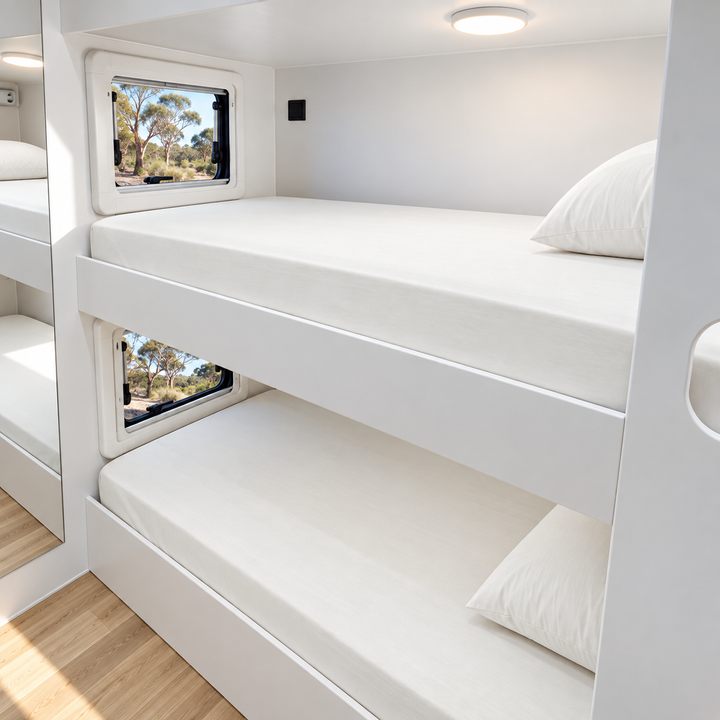 Milk &amp; Bed Waterproof Fitted Sheet | Caravan Bunk | Milk