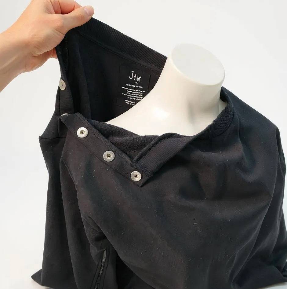 JAM the Label zip access jumper in soft fabric, featuring a stylish design and zip closure detail.