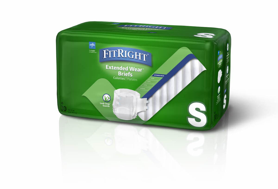 Medline extended wear briefs for continence, featuring a soft, absorbent design for comfort and reliable protection.