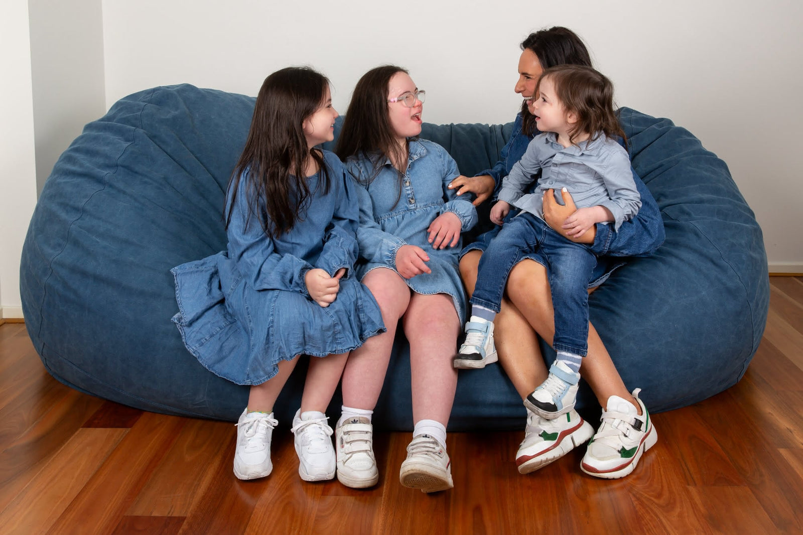 Extra-Extra Large KloudSac by Instacare Shop in a cozy lounge setting, showcasing its soft fabric and spacious design.