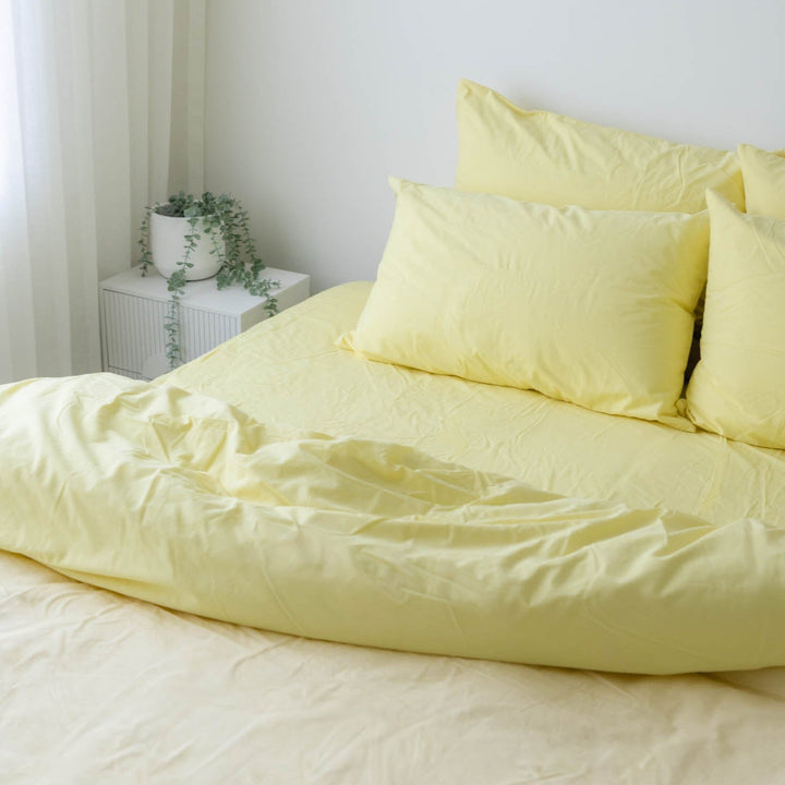 Milk &amp; Bed Waterproof Fitted Sheet – Lemon | Super King