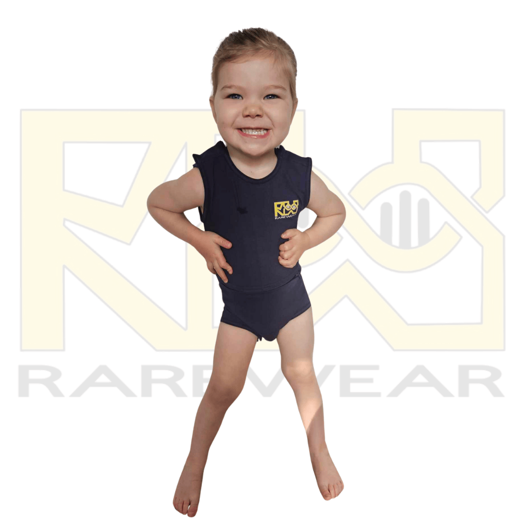 Kids' RareWear OneEase Adaptive Bodysuit in soft fabric, featuring a comfortable design for easy dressing.