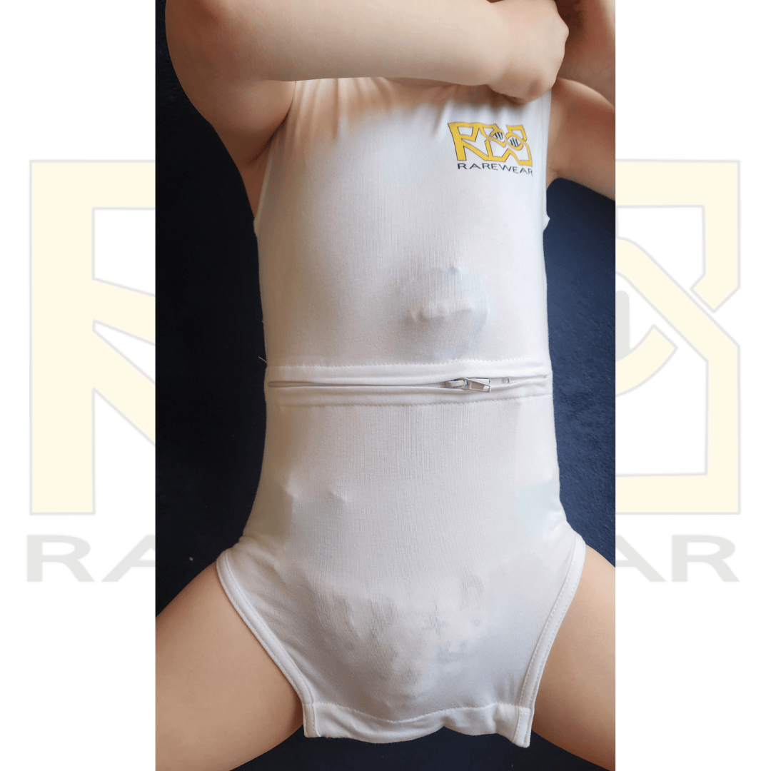 Kids' OneEase Adaptive BodySuit by RareWear, featuring a soft fabric and easy-access design for comfort and convenience.