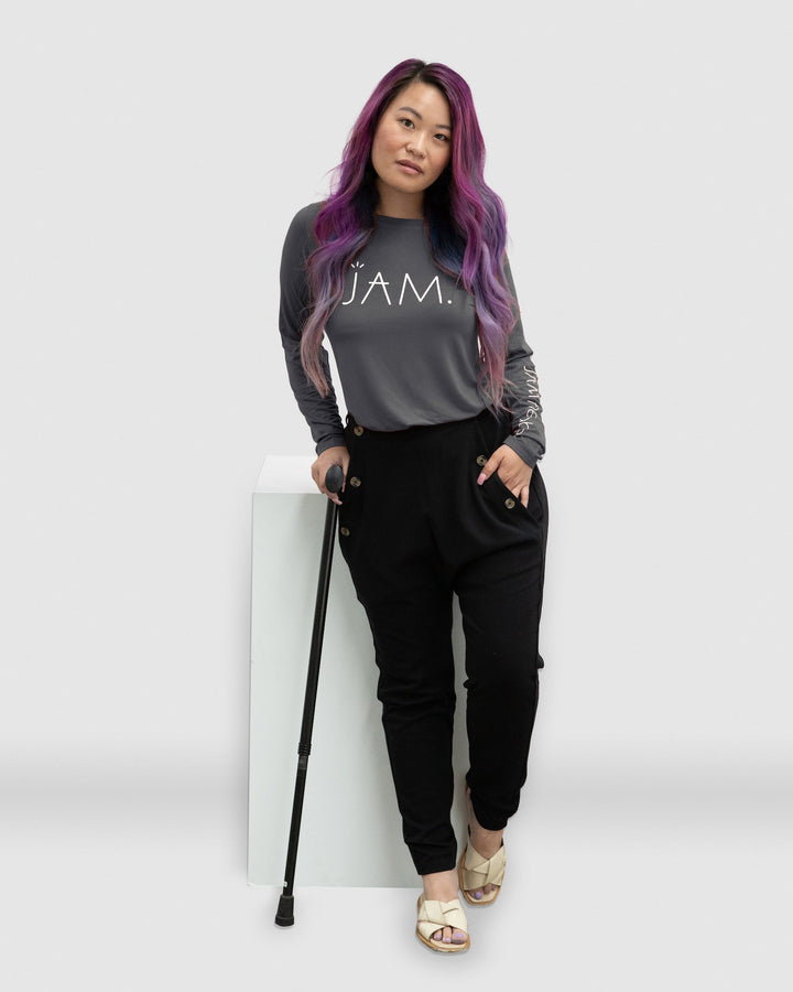 Long sleeve shirt from JAM the Label with a relaxed fit and neutral color, made from soft fabric for comfortable wear.