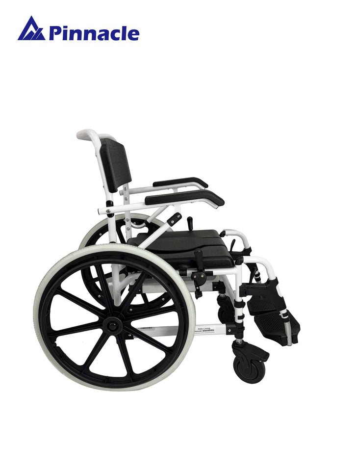 Pinnacle Deluxe Shower Commode by Incare Supports, featuring a self-propelled design for mobility and convenience.