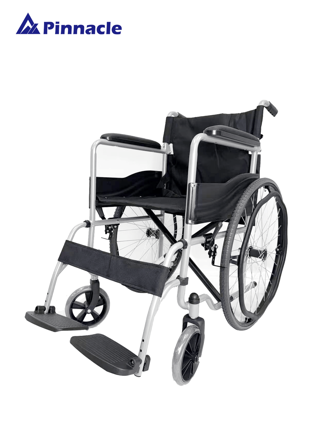 Pinnacle Swift self-propelling wheelchair with a sleek design and comfortable seating for enhanced mobility.