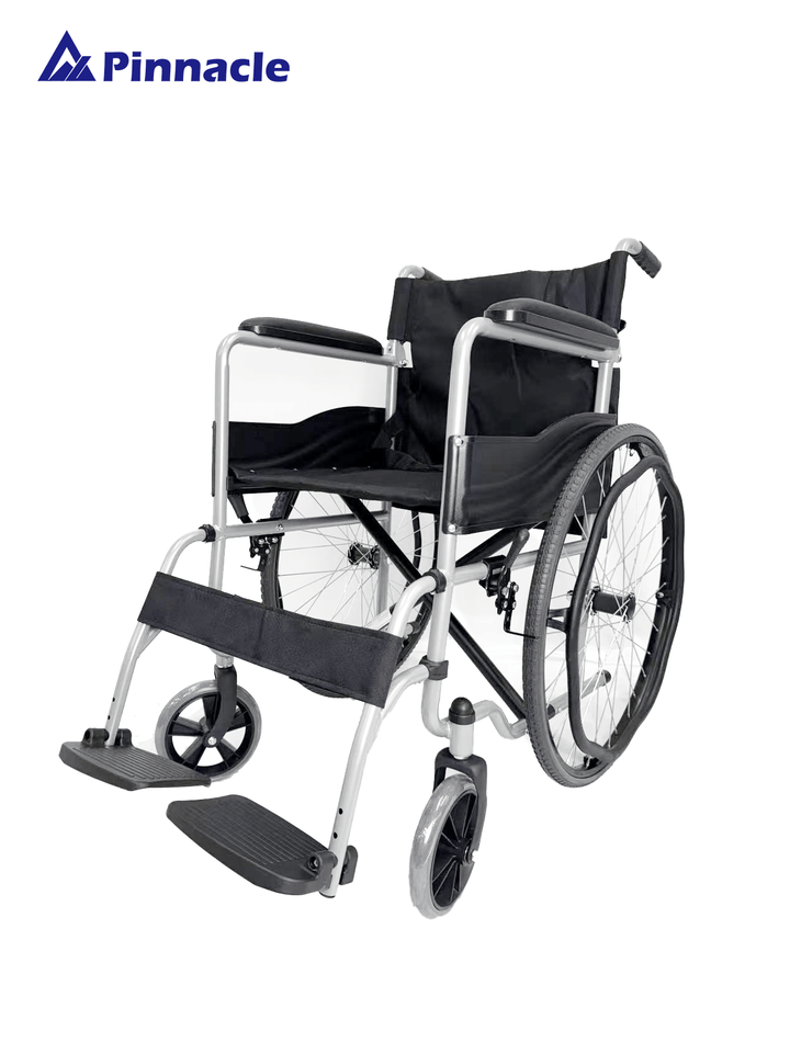 Pinnacle Swift self-propelling wheelchair with a sleek design and comfortable seating for enhanced mobility.