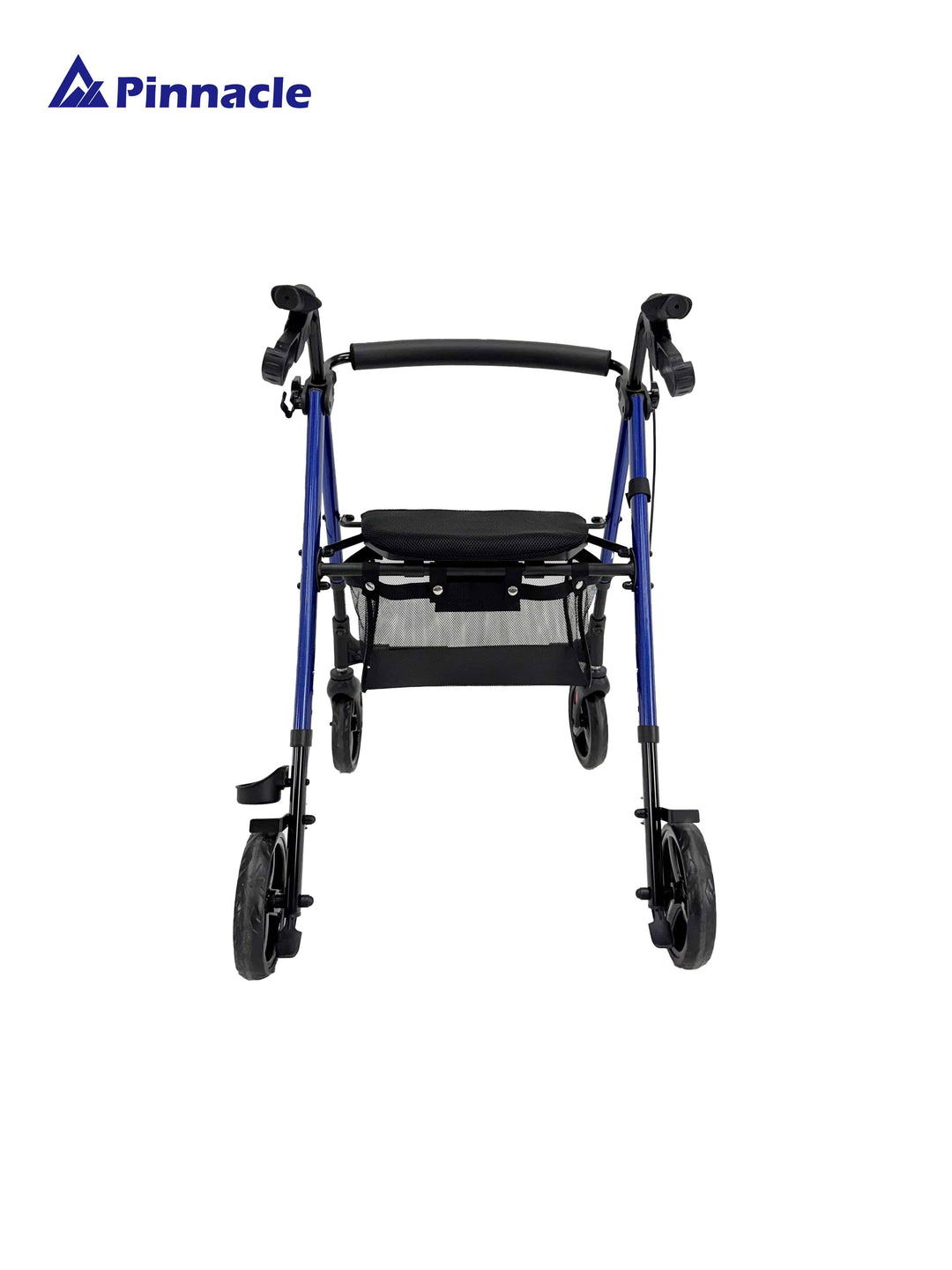 Pinnacle Tri-Stride Rollator in blue, featuring a lightweight frame and ergonomic handles for mobility support.