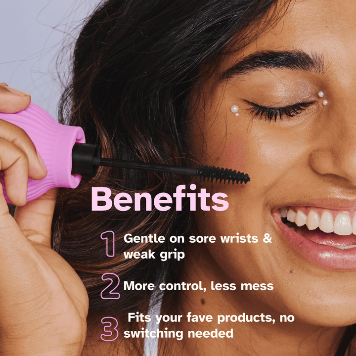 Purple and white By Storm Beauty Adaptive Beauty Tool bundle for easier makeup application displayed on a clean background.