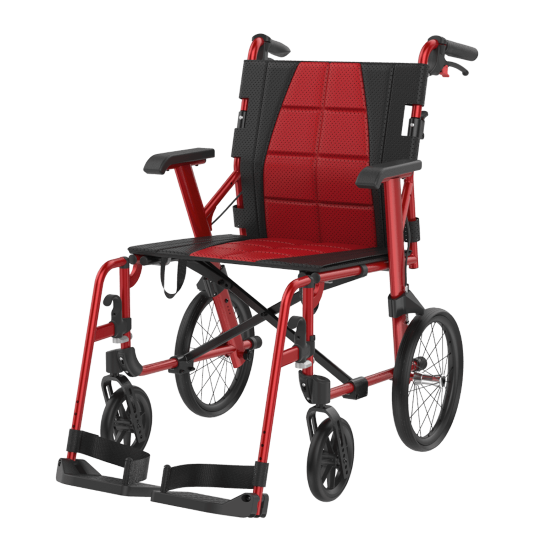 Aspire SOCIALITE  Wheelchair Attendant Propelled - Red