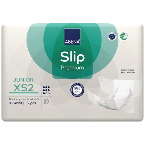 InCare Supports ABENA Slip XS2 Junior adult incontinence pad, white, with absorbent core and adjustable fit, size 40-60cm.