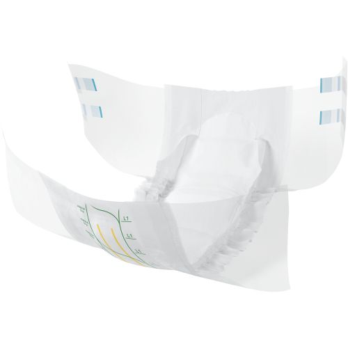 Abena Slip L1 Premium Green continence pad with 2500ml capacity, designed for 100–150cm waist, shown in the image.