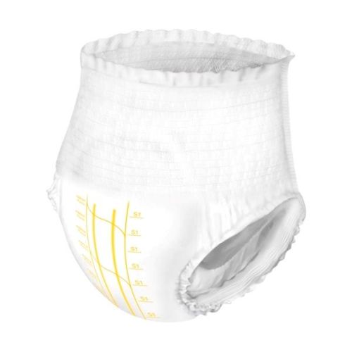 Abena Pants S1 Yellow continence underwear with 1400 ml absorbency, designed for waist sizes 60-90 cm, shown in the image.