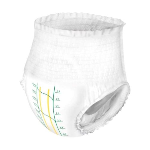 Abena Pants L1 Green continence briefs with 1400ml capacity, designed for waist sizes 100–140cm, shown in green color.