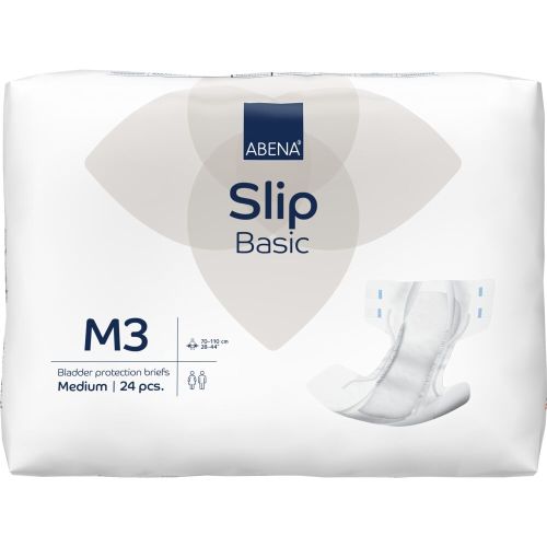 Abena Slip Basic M3 in blue, continence pad for moderate incontinence, 2900 ml absorbency, suitable for waist sizes 70-110 cm.