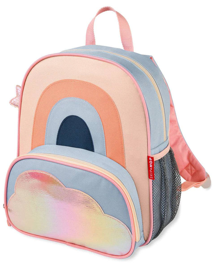 Colorful Tubie Fun Modified Backpack for nutrition supplies, featuring adjustable straps and multiple compartments for easy organization.