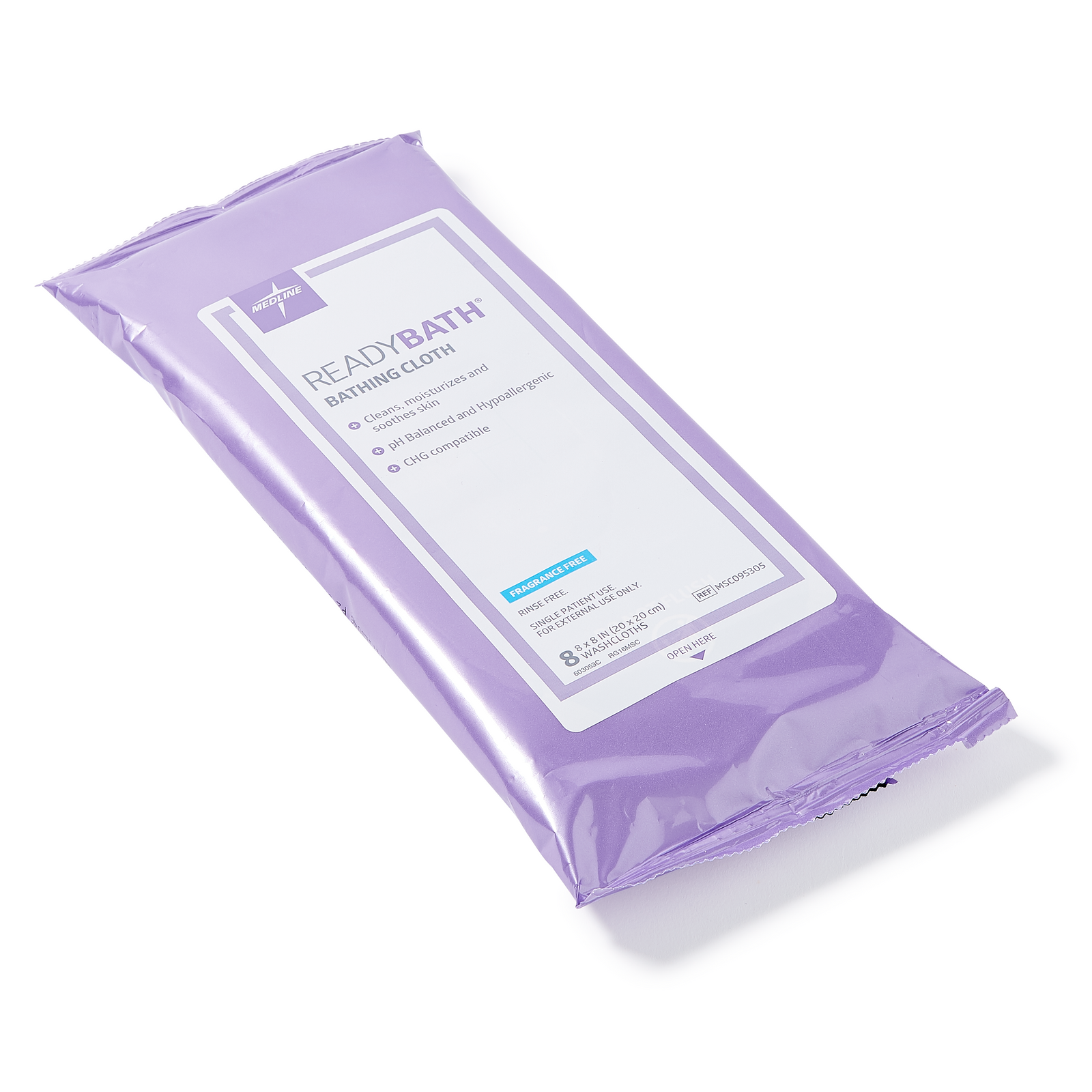 Medline Readybath bathing cloths in a pack, designed for convenient and gentle skin care.